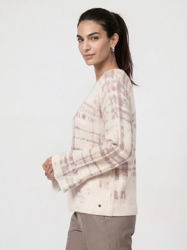 Monari Knitted Pearly Check Pattern Pullover