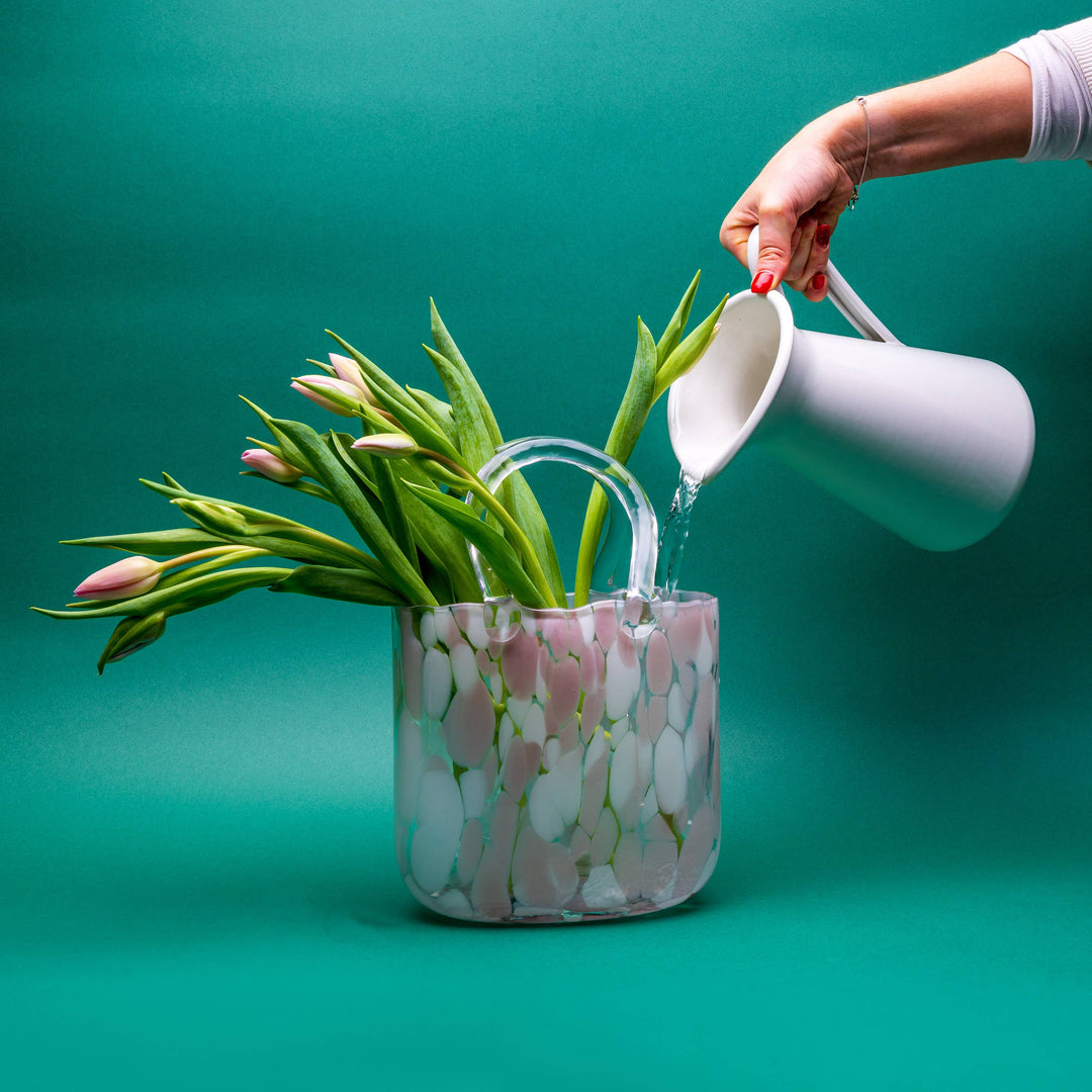 Large Blush Handbag Vase