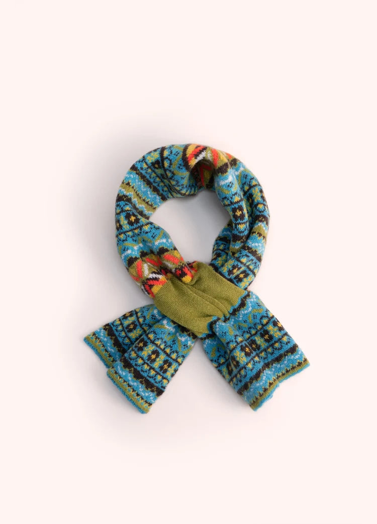 Powder Fair Isle Scarf | Teal Mix