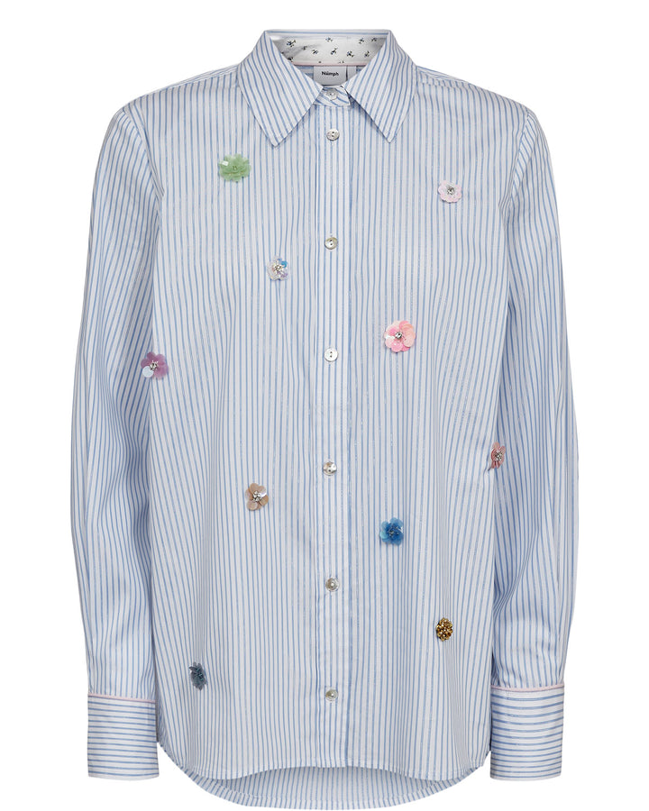 Numph Nulili Sequins Shirt | Floaty Blue