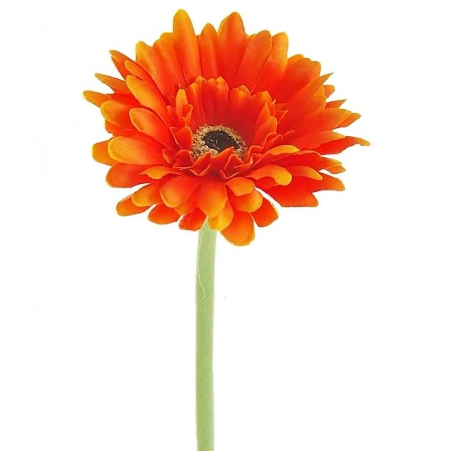 Artificial Single Gerbera Orange Stem