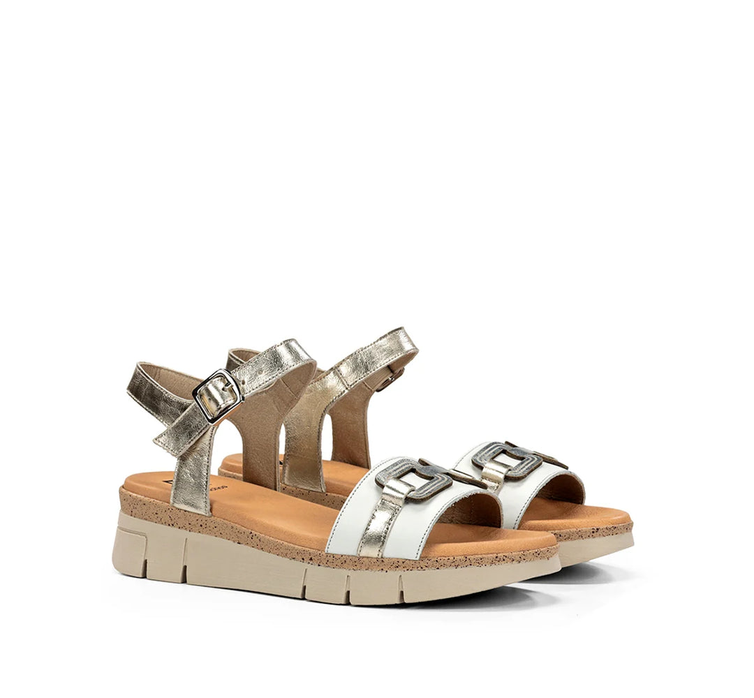 Dorking Klau Tibet Blanco/Platino/Plata Sandal