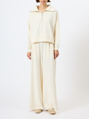 French Connection Wren Half Zip Sweatshirt | Porcelain Cream