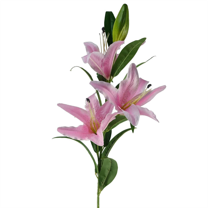 Artificial Flowers Large Pink Lily Stem 100cm