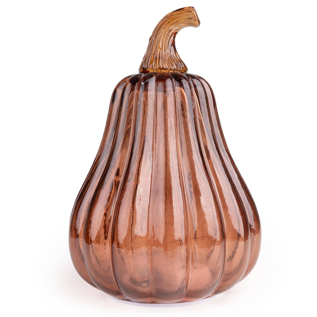 Tall LED Glass Pumpkin