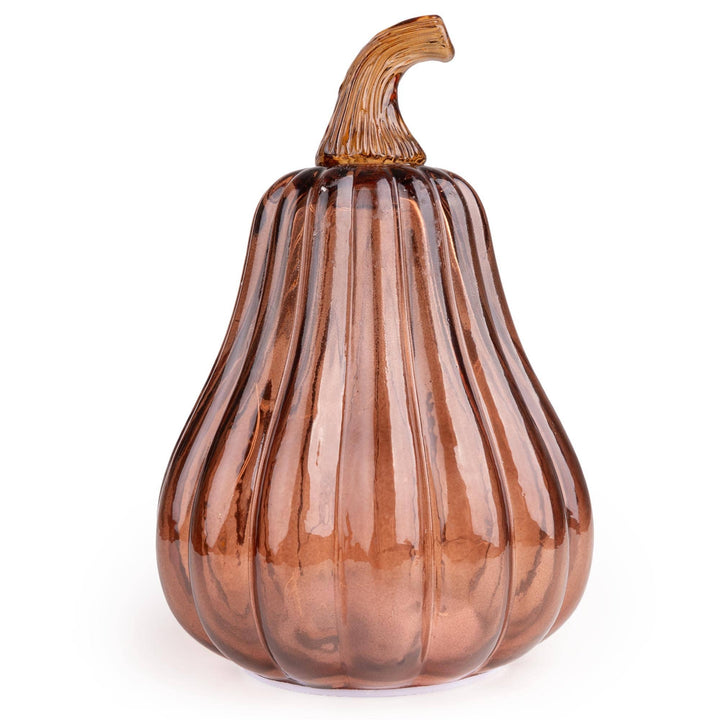 Tall LED Glass Pumpkin