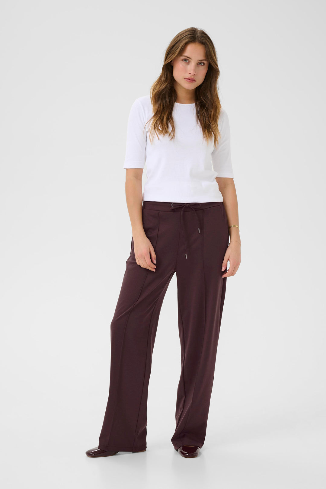 Kaffe Kajenny Straight Pants | Fudge