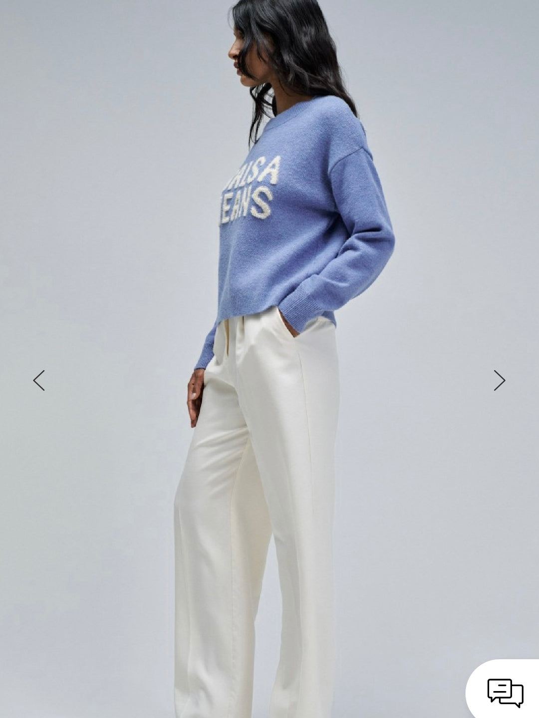 Salsa Blue Knit Branded Sweater