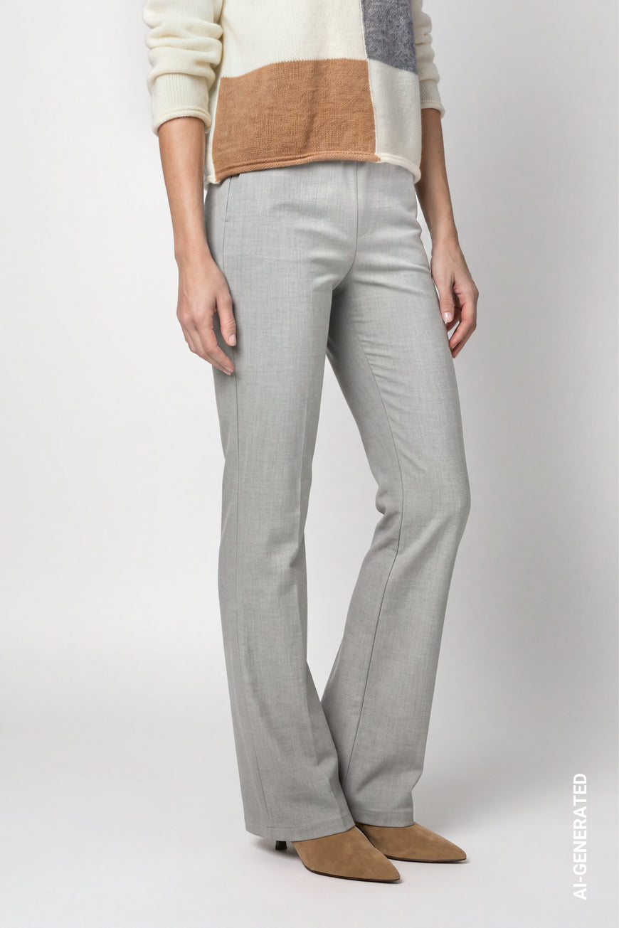 Monari Wide Leg Buisness Trousers | Light Grey