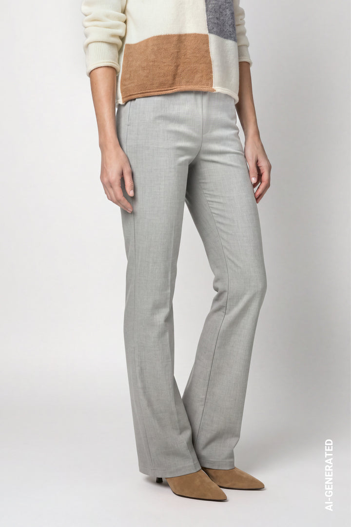 Monari Wide Leg Buisness Trousers | Light Grey