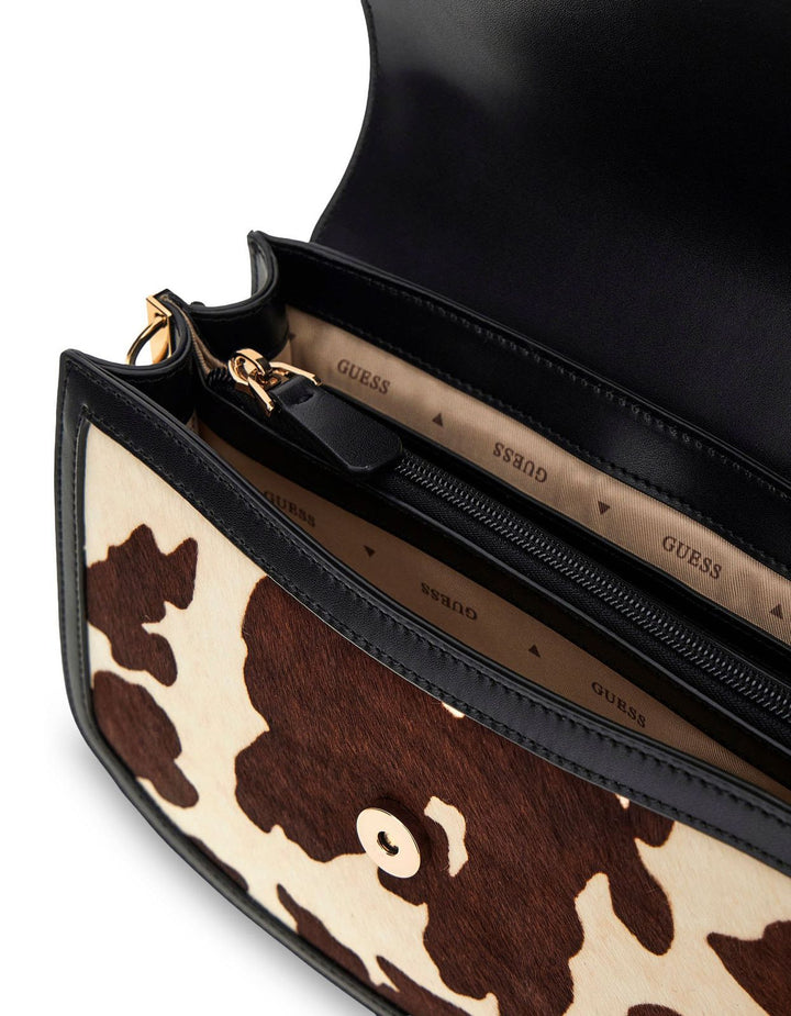 Guess Audrey Cow Convertible Xbody Flap Bag
