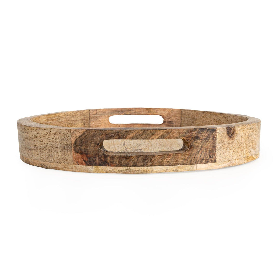 30cm Round tray plain mango wood - Natural finish