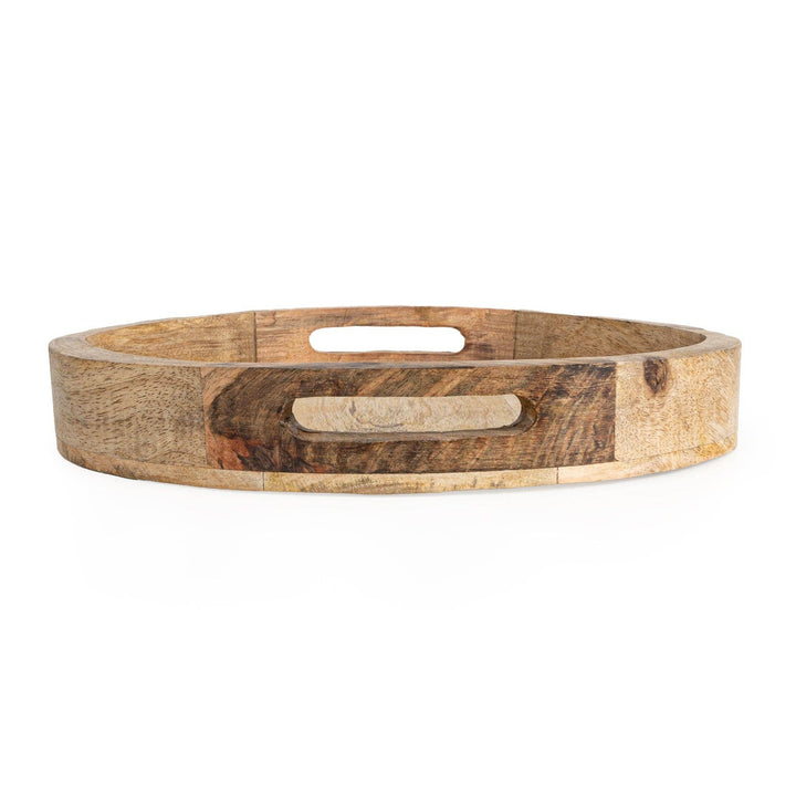 30cm Round tray plain mango wood - Natural finish