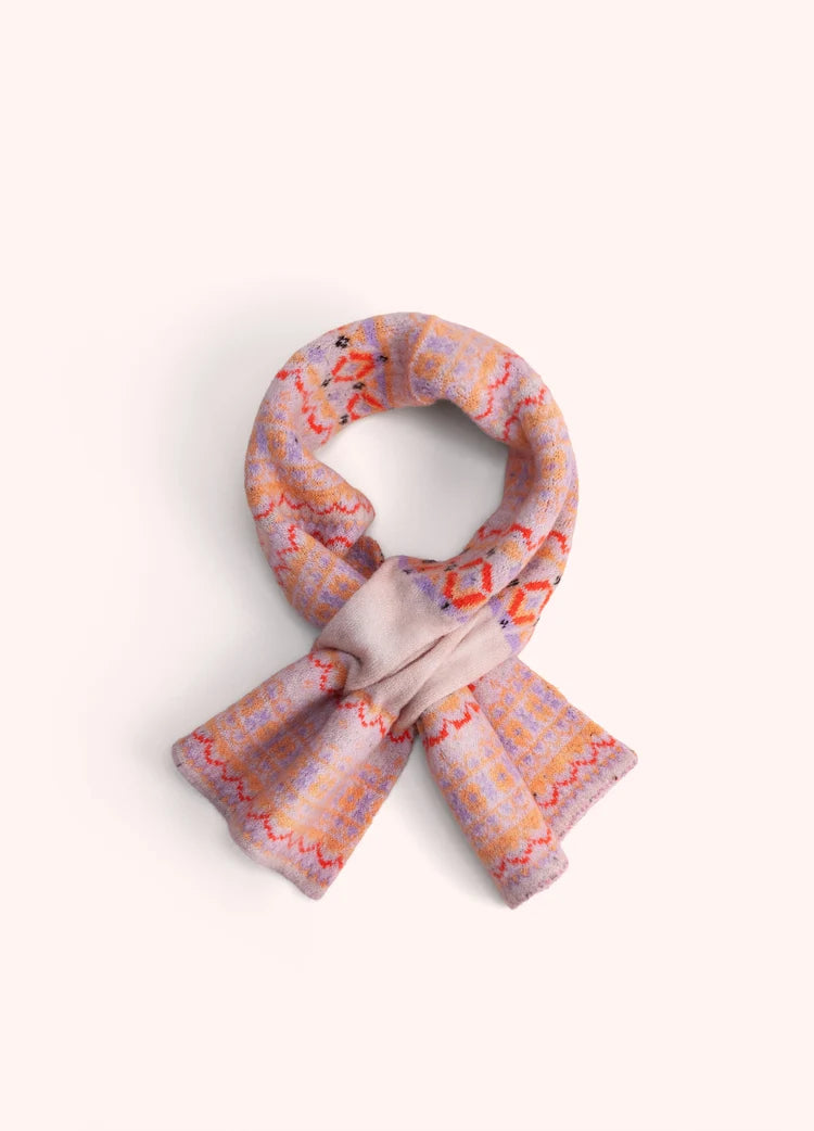 Powder Fair Isle Scarf | Cream Mix