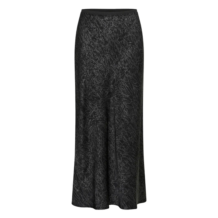 Kaffe Katara Skirt | Black Grey Crushed Print