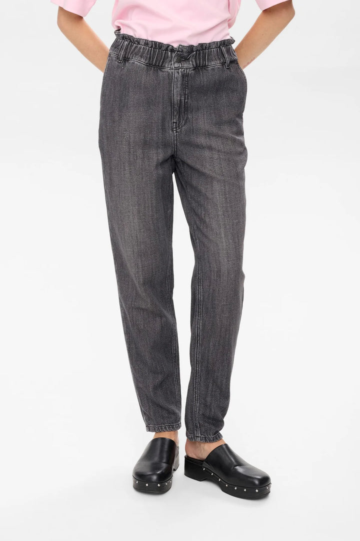 Numph Nuseoul Grey Paper Bag Jeans