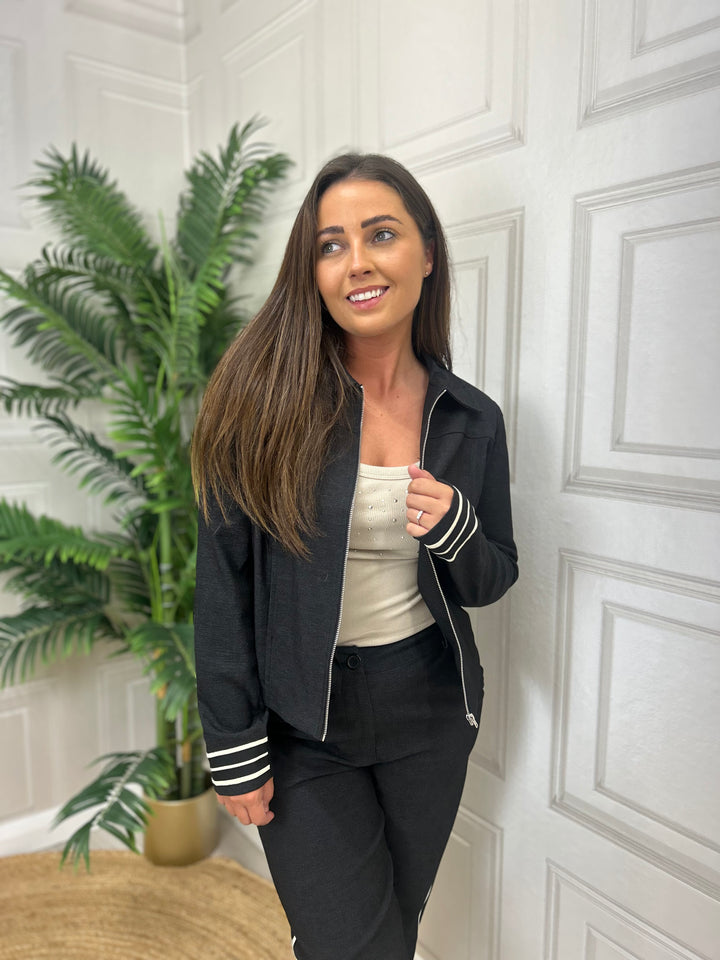 Costa Mani Black Stripe Madonna Jacket