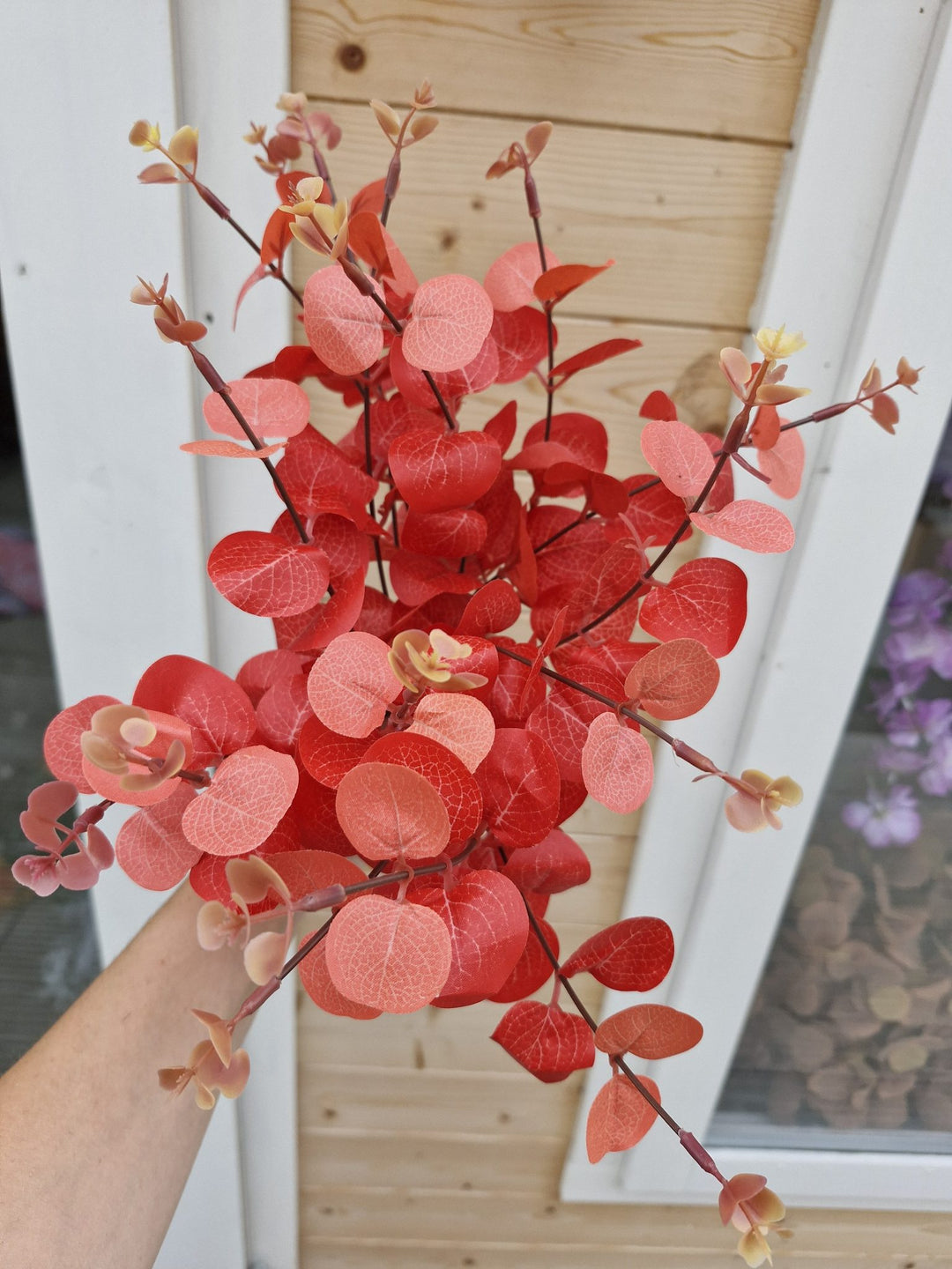 Artificial Short Eucalyptus Bush | Red