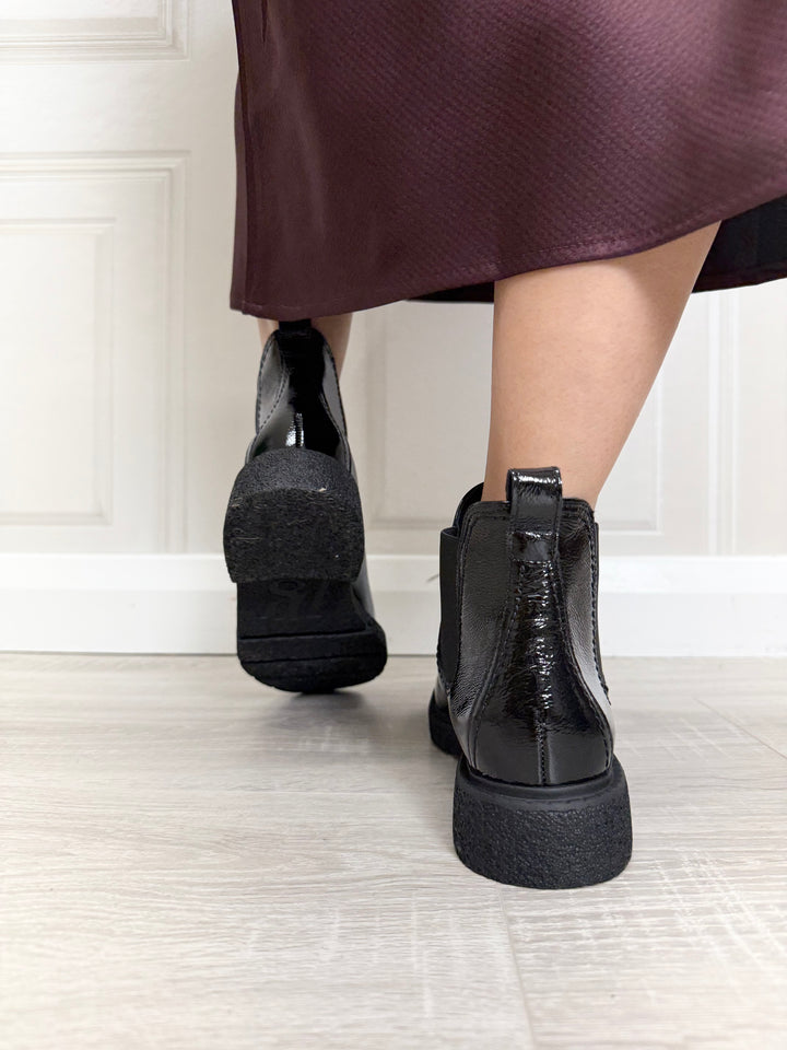 Paul Green Knautschlack Black Boot