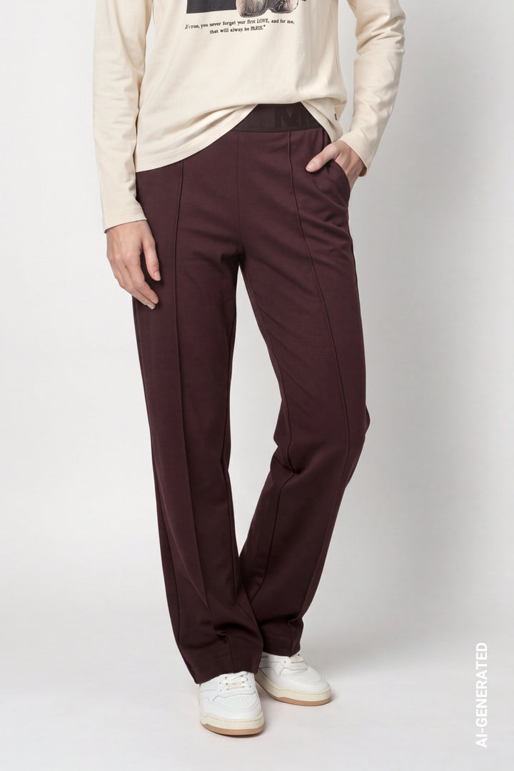 Monari Elastic Lettering Band Pants | Black Coffee