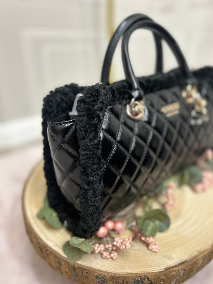 Guess Cristi Small Satchel Black Bag
