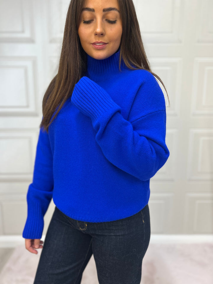 Twins Keystone Royal Blue Long-Sleeved Pullover with Stand Up Collar