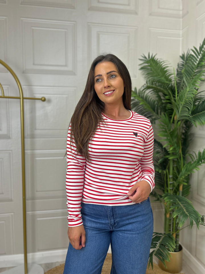 Kaffe Liddy T-Shirt Chalk True Red