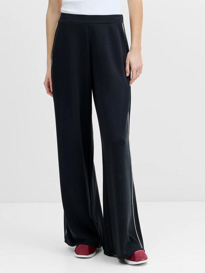 French Connection Wren Side Stripe Dark Grey Wide Leg Joggers