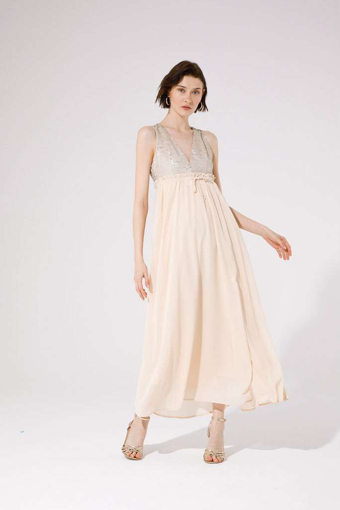 Goa Goa Liane Almond Milk Tulle dress