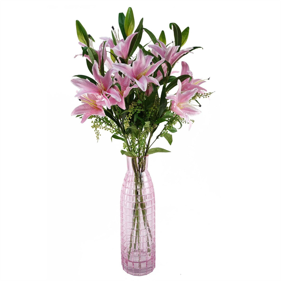 Artificial Flowers Large Pink Lily Stem 100cm