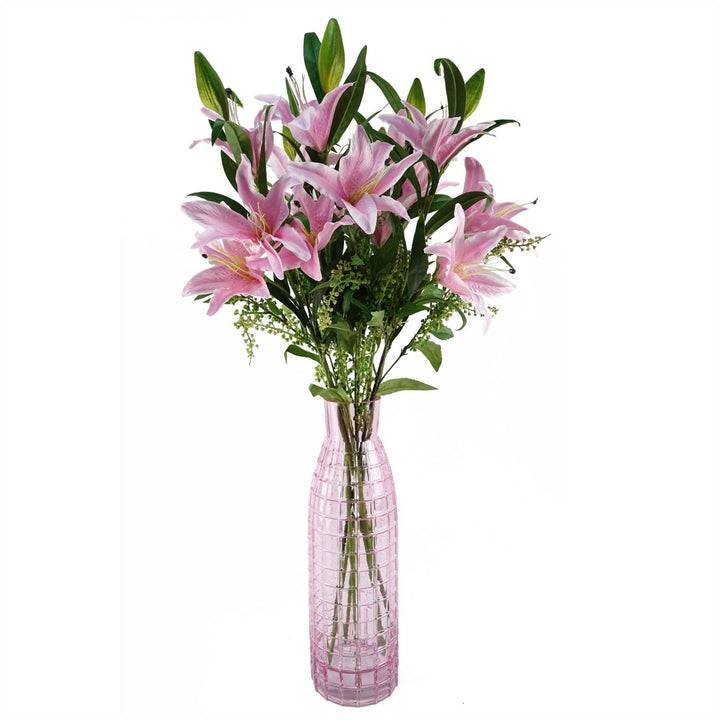 Artificial Flowers Large Pink Lily Stem 100cm