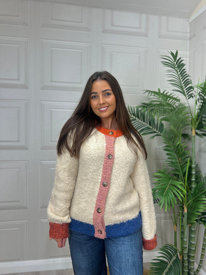 Frnch Paris Cardigan Cyclamen Creme