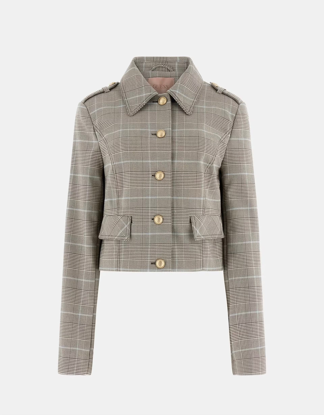 Guess Checked Jacket Beige Blue