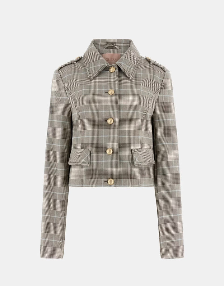 Guess Checked Jacket Beige Blue