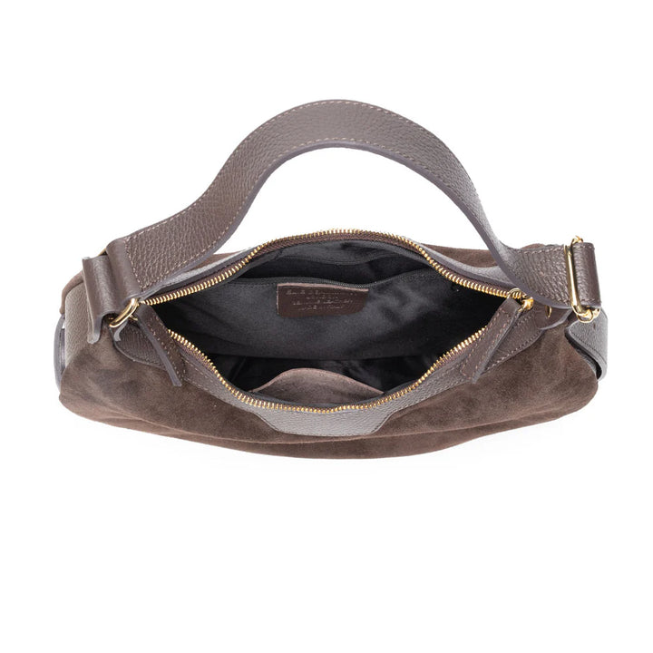 Elie Beaumont Crescent Suede Bag | Chocolate