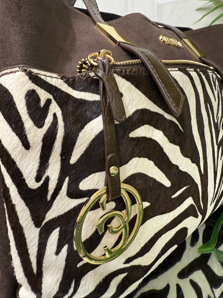 Carmela Animal/Chocolate Brown Bag 186183