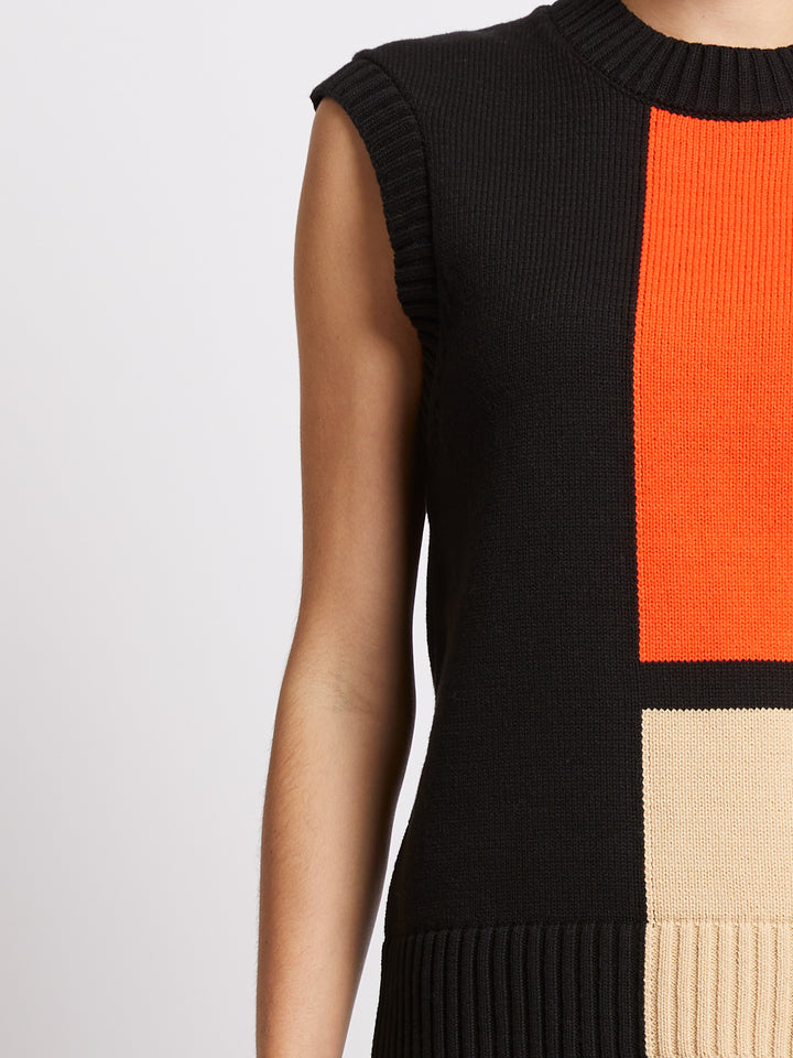 French Connection Varli Colour Blocking Knit Vest