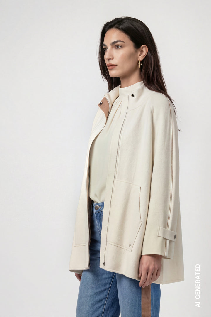 Monari Doubleface Antique White Cardigan