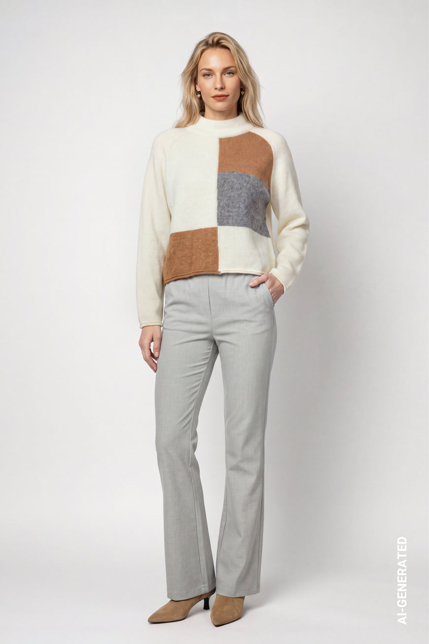 Monari Wide Leg Buisness Trousers | Light Grey