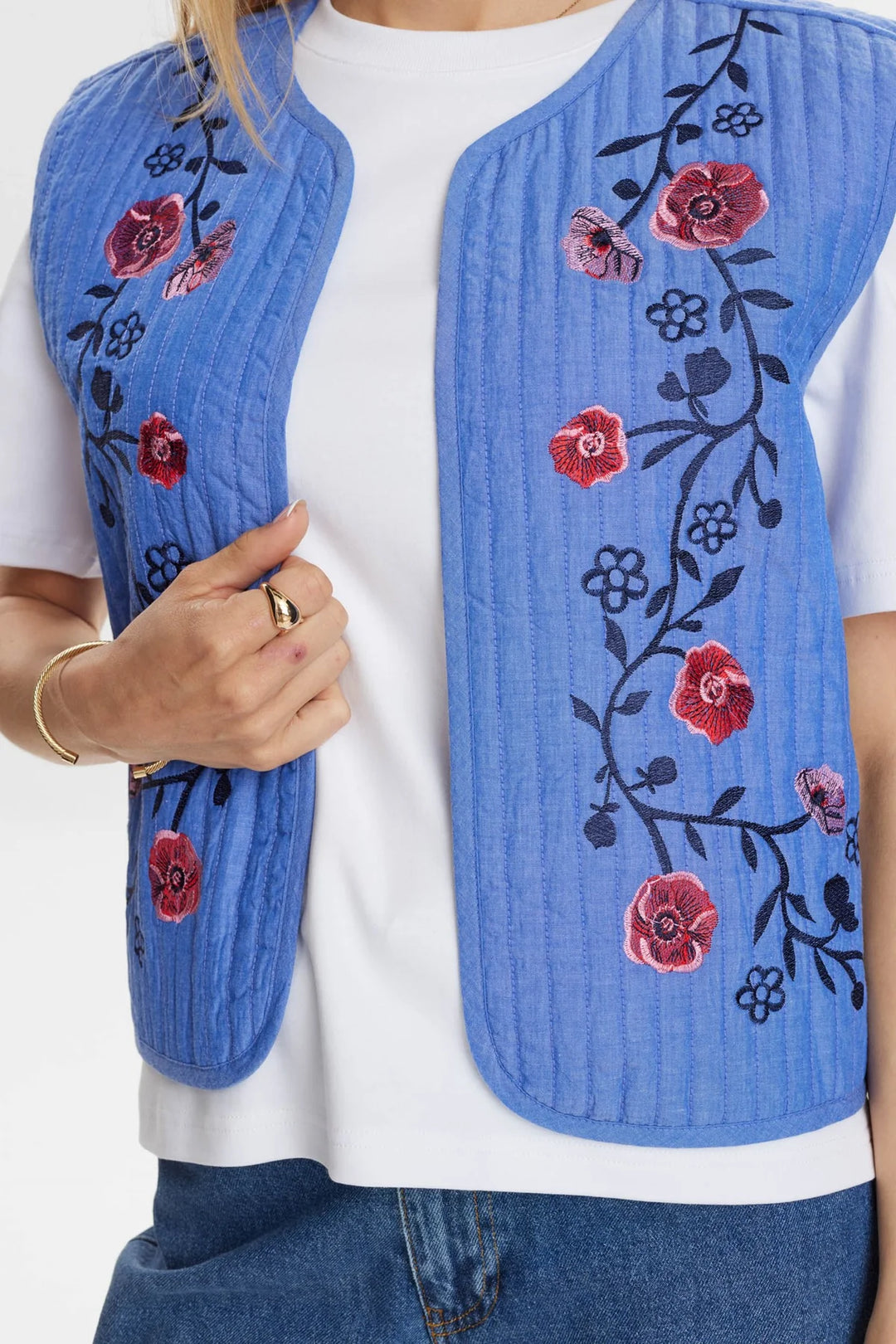 Numph Nujodie Vest Medium Blue Denim