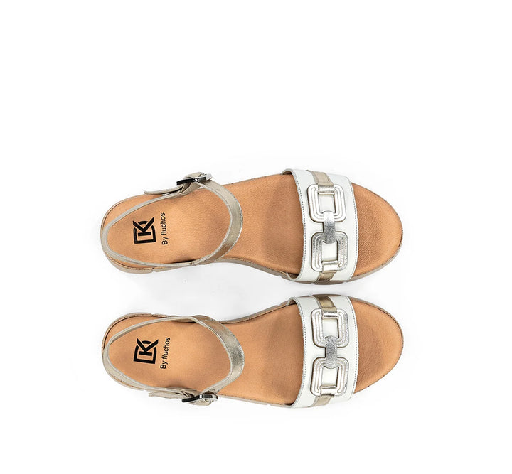 Dorking Klau Tibet Blanco/Platino/Plata Sandal