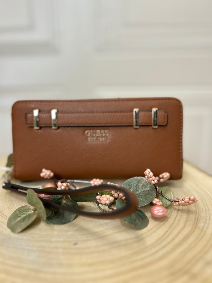Guess Gregoria large Zip Round Cognac Purse