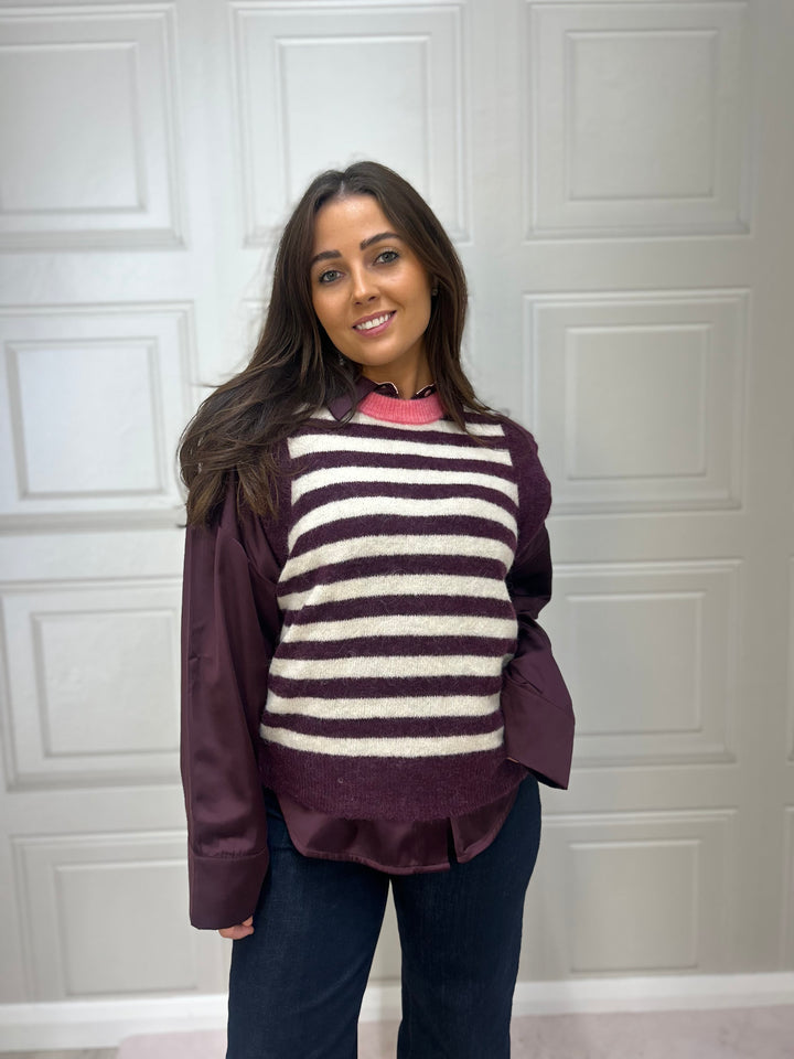 Numph Nuciara Riette Stripe Vest Wine Tasting