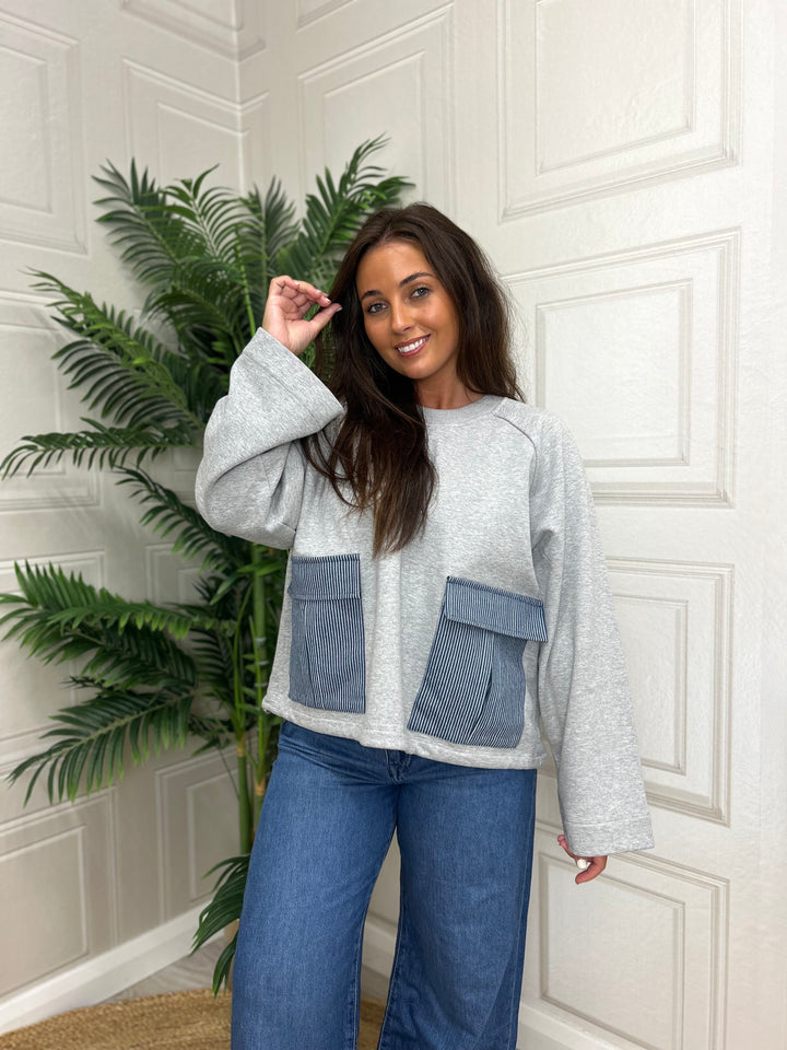 Numph Nuzhelly Sweat Med Grey Mel