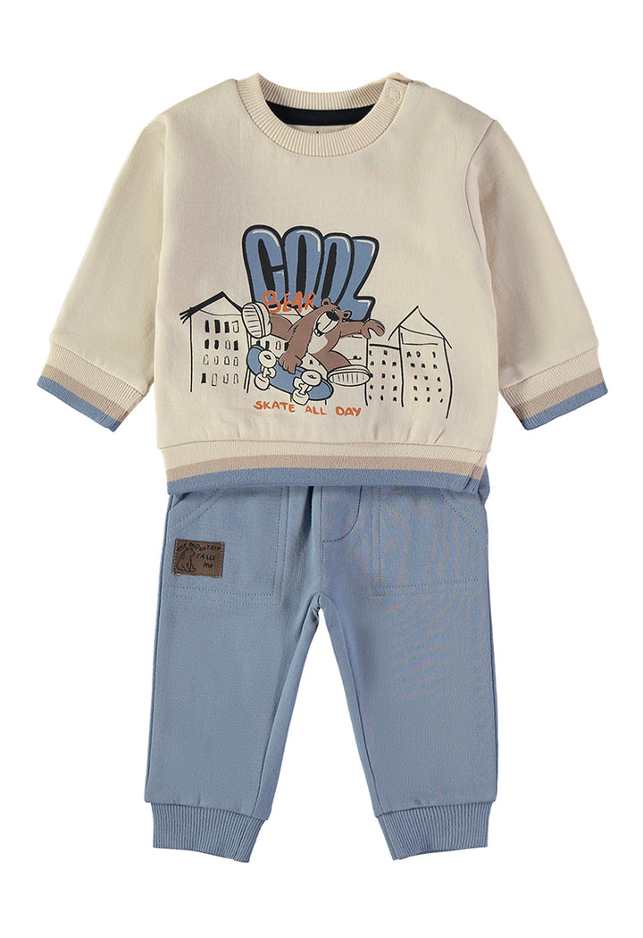 Babybol Baby Boy Cool Bear Skateboard Sweatshirt &amp; Joggers 2-Piece Set