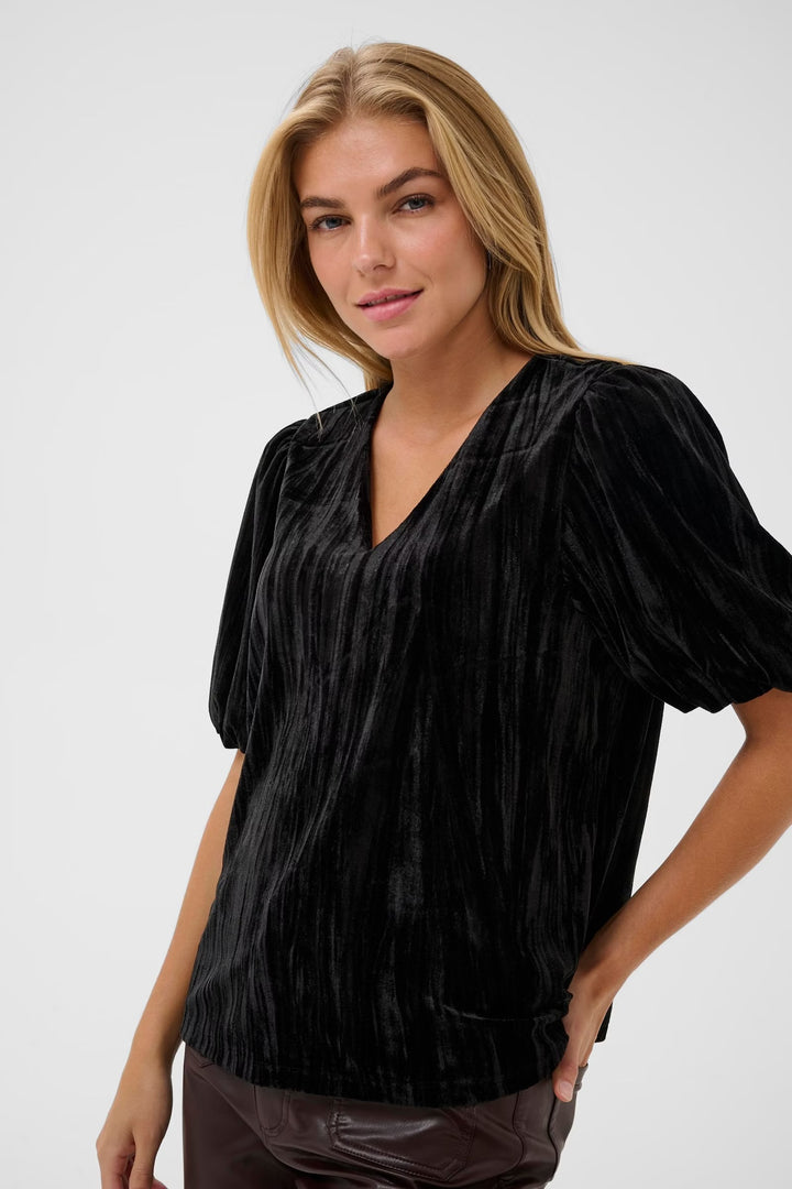 Kaffe Kaelva Deep Black Jersey Blouse