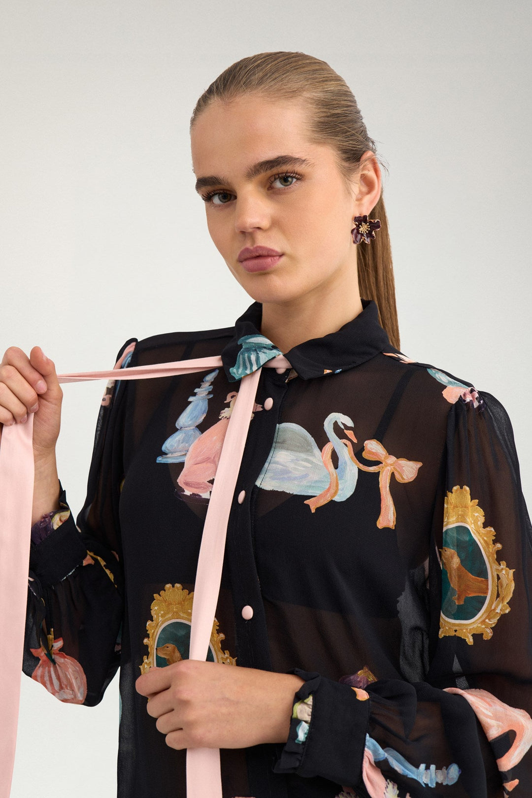 Numph Nuophelia Long Sleeve Shirt | Caviar