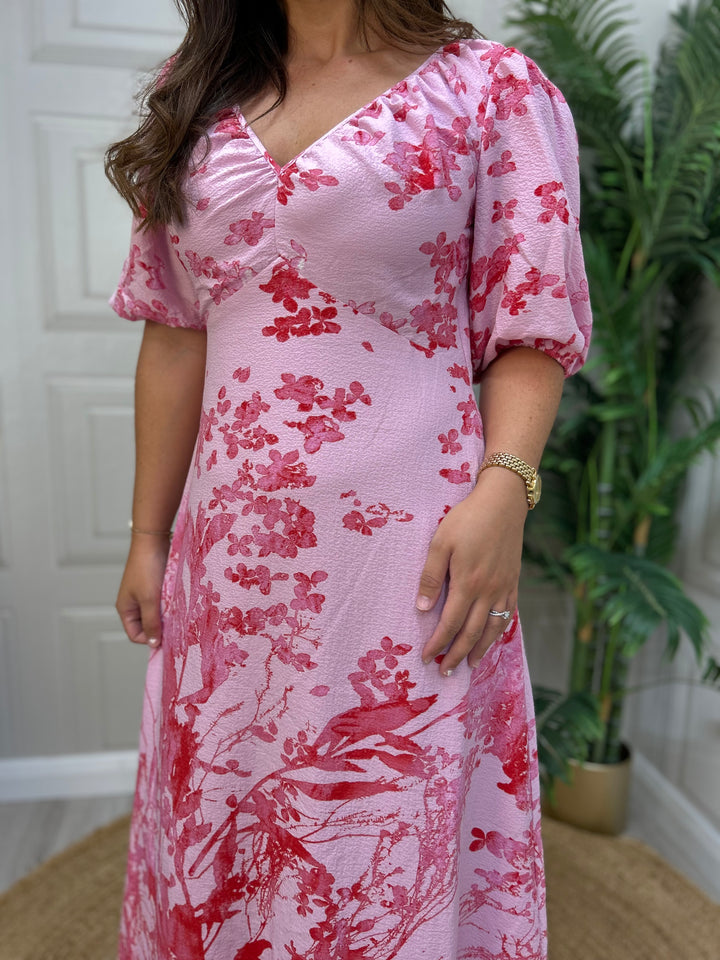 French Connection Isla Odette V Neck Tea Dress