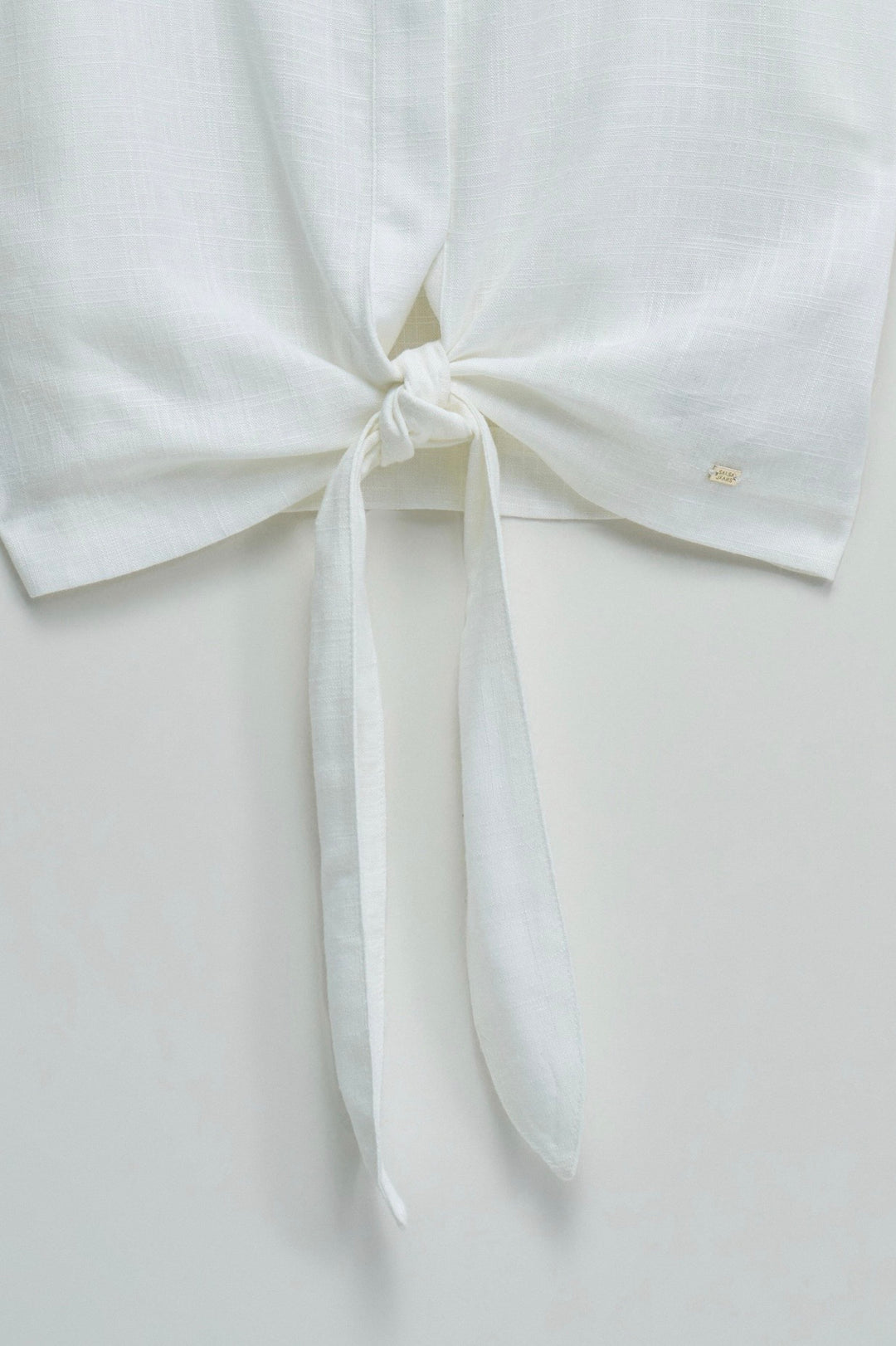 Salsa White Linen Lace Sleeve Blouse