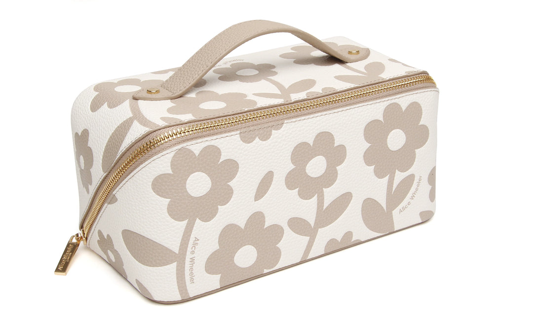 Alice Wheeler Floral Train Case | Stone